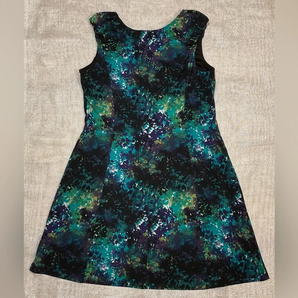 Worthington Watercolor Sleeveless Pleated Fit & Flare Dress Size XL - Picture 5 of 10